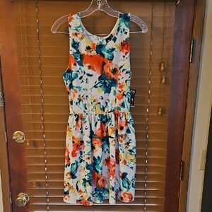 Vibrant Multicolor Floral Midi Dress
